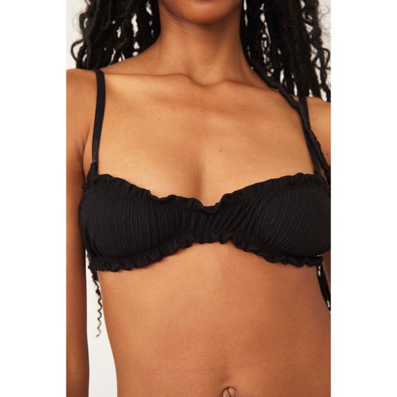FREE PEOPLE At Home Pointelle Bralette / Black - Picture 4 of 8